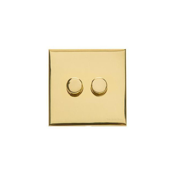 Winchester Range 2 Gang Dimmer (400 watts) in Polished Brass  - Trimless