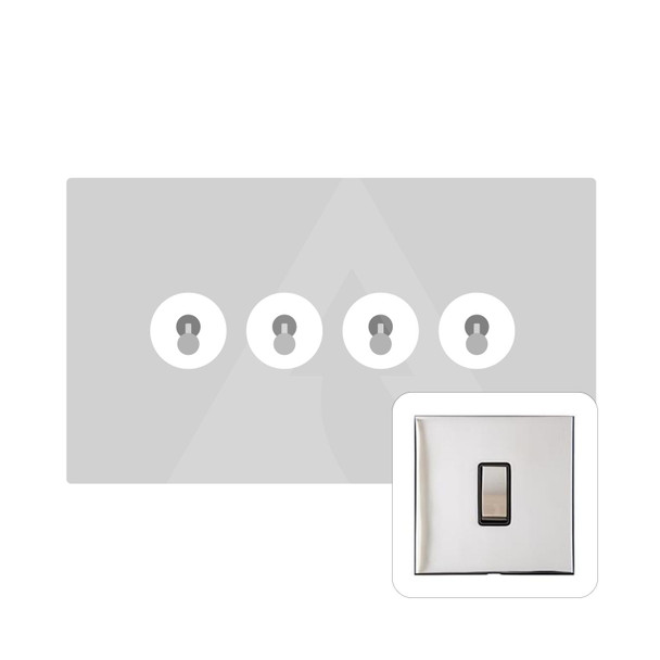 Winchester Range 4 Gang Toggle Switch in Polished Chrome  - Trimless