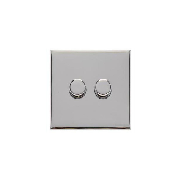 Winchester Range 2 Gang LED Dimmer in Polished Chrome  - Trimless