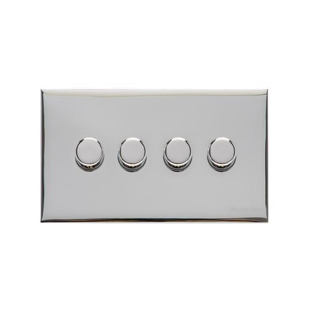 Winchester Range 4 Gang Dimmer (400 watts) in Polished Chrome  - Trimless