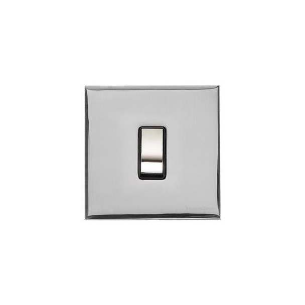 Winchester Range 20A Double Pole Switch in Polished Chrome  - Black Trim