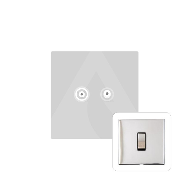 Winchester Range TV/FM Diplexed Socket in Polished Chrome  - Black Trim