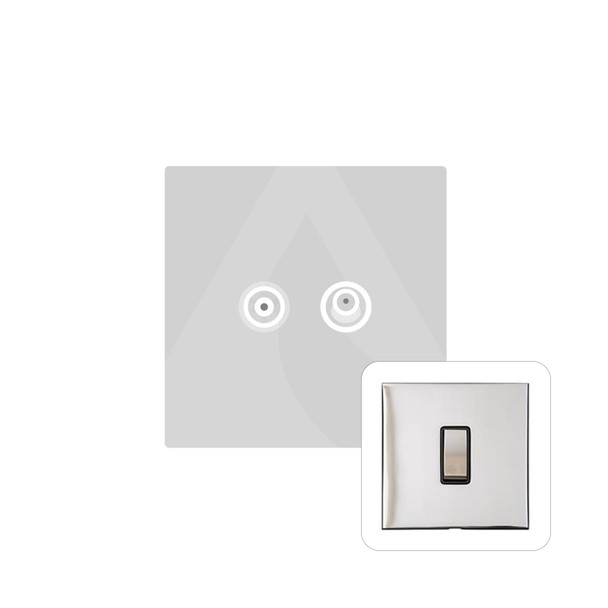 Winchester Range TV/Satellite Socket in Polished Chrome  - Black Trim