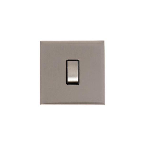 Winchester Range 1 Gang Intermediate Rocker Switch (10 Amp) in Satin Nickel  - Black Trim