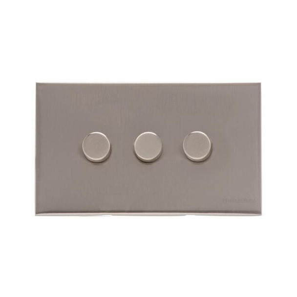 Winchester Range 3 Gang LED Dimmer in Satin Nickel  - Trimless