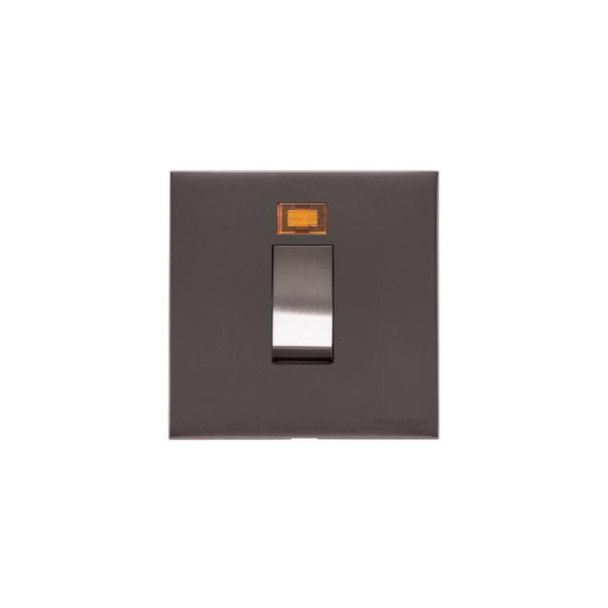 Winchester Range 45A DP Cooker Switch with Neon (single plate) in Matt Bronze  - Black Trim