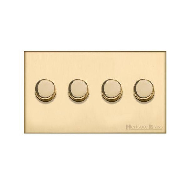 Winchester Range 4 Gang Dimmer (400 watts) in Satin Brass  - Trimless