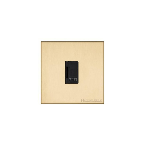 Winchester Range Unswitched Spur (13 Amp) in Satin Brass  - Black Trim