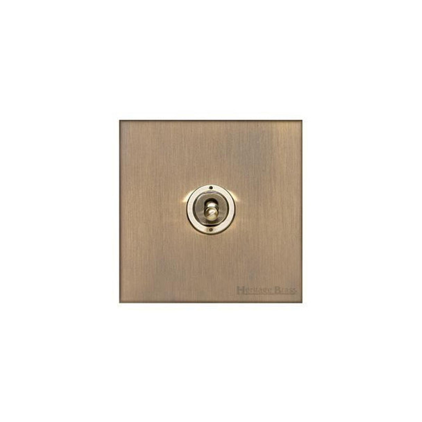 Winchester Range 1 Gang Intermediate Toggle Switch in Antique Brass  - Trimless