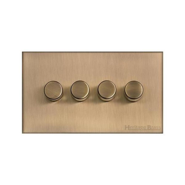 Winchester Range 4 Gang Dimmer (400 watts) in Antique Brass  - Trimless