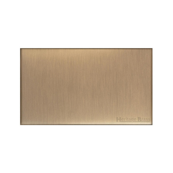 Winchester Range Double Blank Plate in Antique Brass