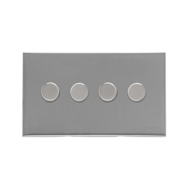 Winchester Range 4 Gang LED Dimmer in Satin Chrome Silk  - Trimless