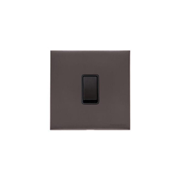 Windsor Range 1 Gang Rocker Switch (10 Amp) in Matt Bronze  - Black Trim
