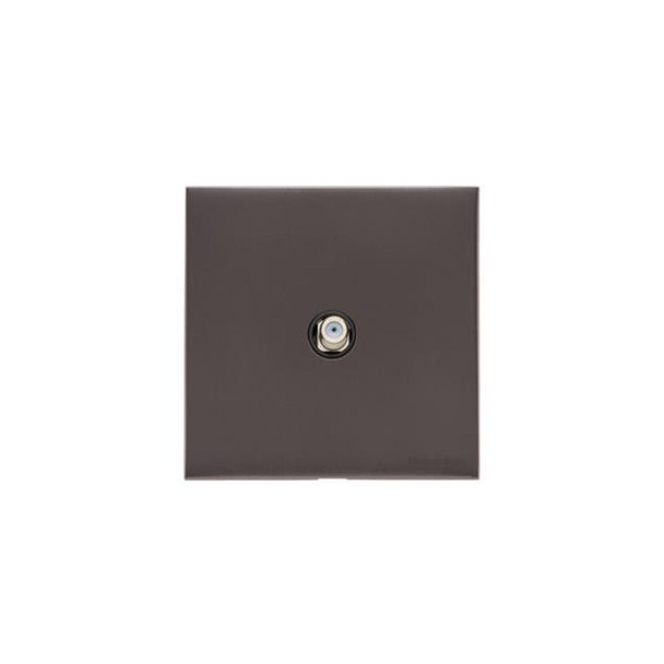 Windsor Range 1 Gang Satellite Socket in Matt Bronze  - Black Trim