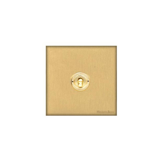 Windsor Range 1 Gang Toggle Switch in Satin Brass