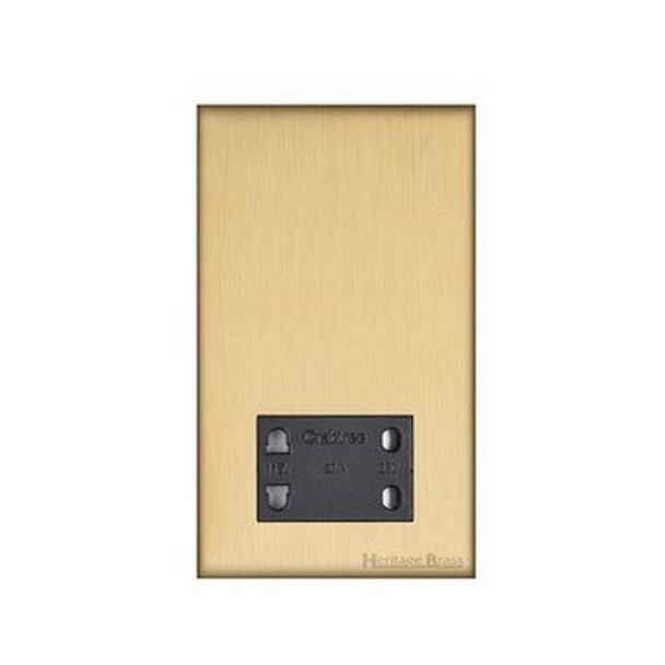 Windsor Range Shaver Socket Output Voltage 110/240V in Satin Brass  - Black Trim