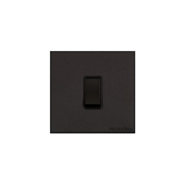 Windsor Range 1 Gang Rocker Switch (10 Amp) in Matt Black  - Black Trim