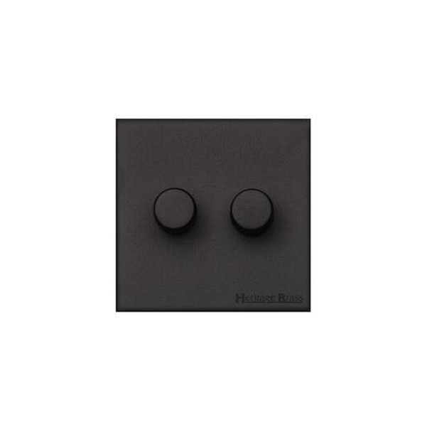 Windsor Range 2 Gang LED Dimmer in Matt Black