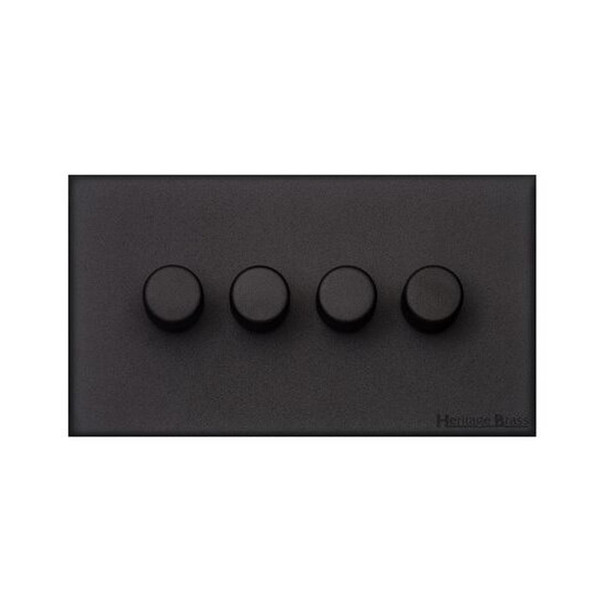 Windsor Range 4 Gang LED Dimmer in Matt Black