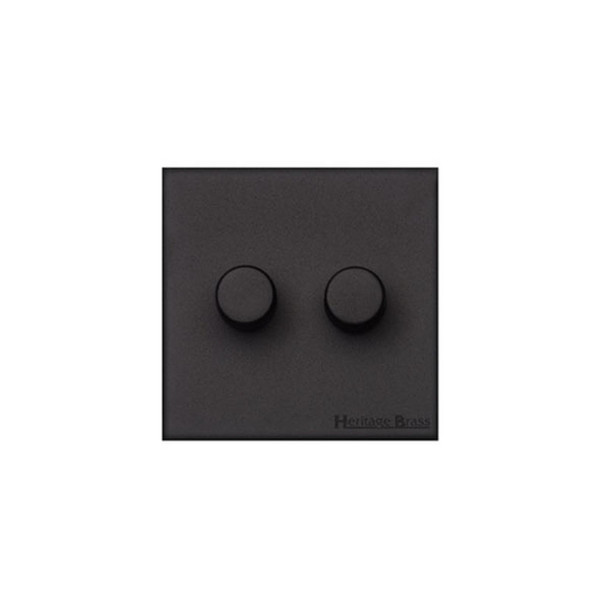 Windsor Range 2 Gang Dimmer (400 watts) in Matt Black