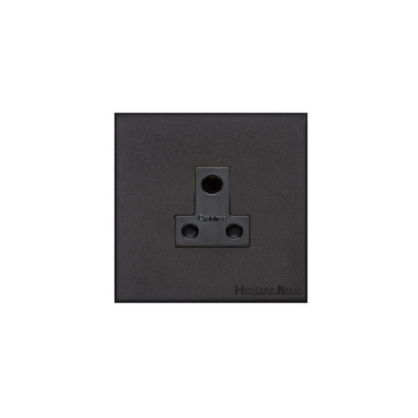 Windsor Range 5 Amp 3 Round Pin Socket in Matt Black  - Black Trim