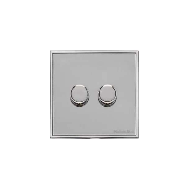 Executive Range 2 Gang LED Dimmer in Polished Chrome  - Trimless