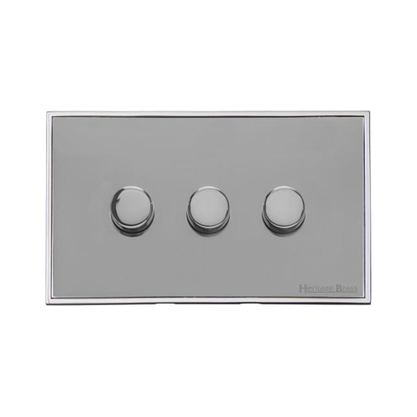 Executive Range 3 Gang Dimmer (400 watts) in Polished Chrome  - Trimless