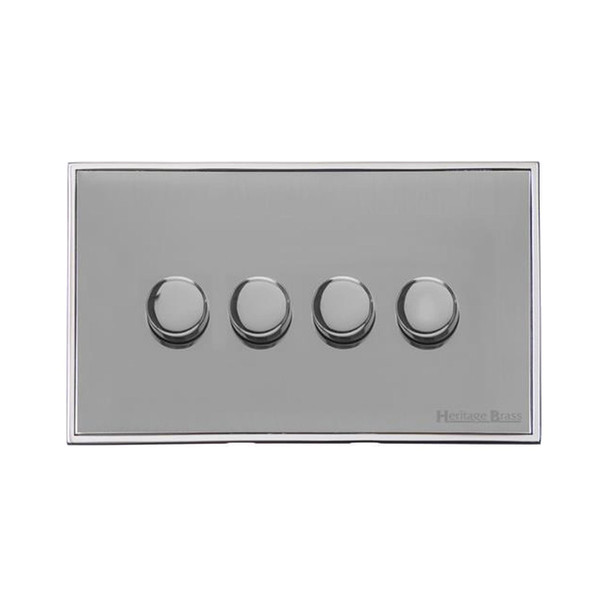 Executive Range 4 Gang Dimmer (400 watts) in Polished Chrome  - Trimless