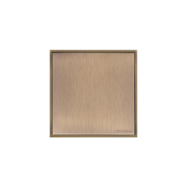 Executive Range Single Blank Plate in Antique Brass