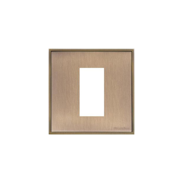 Executive Range 1 Module Euro Plate in Antique Brass