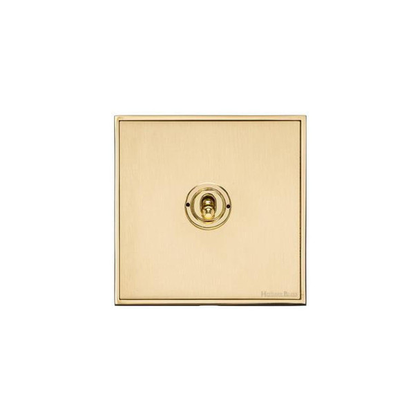 Executive Range 1 Gang Toggle Switch in Satin Brass  - Trimless