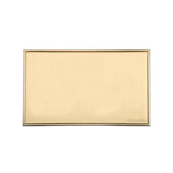 Executive Range Double Blank Plate in Satin Brass