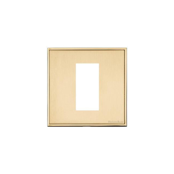 Executive Range 1 Module Euro Plate in Satin Brass