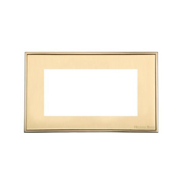 Executive Range 4 Module Euro Plate in Satin Brass