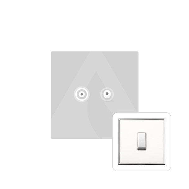 Executive Range TV/FM Diplexed Socket in Matt White  - White Trim