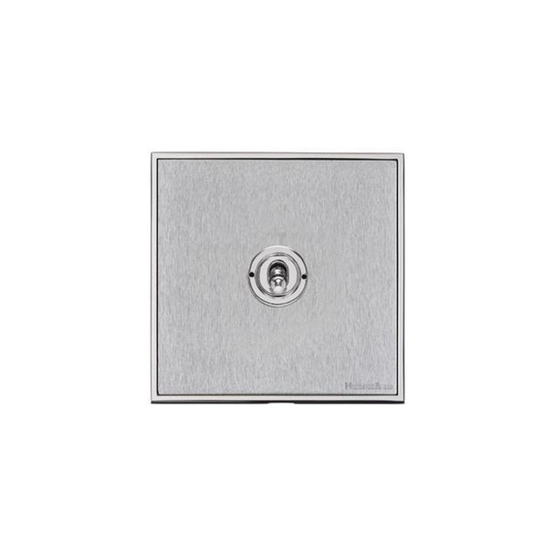 Executive Range 1 Gang Toggle Switch in Satin Chrome  - Trimless