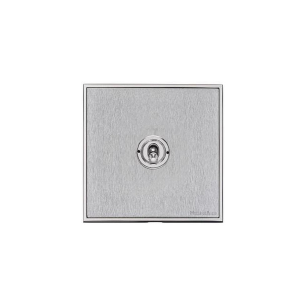 Executive Range 1 Gang Intermediate Toggle Switch in Satin Chrome  - Trimless