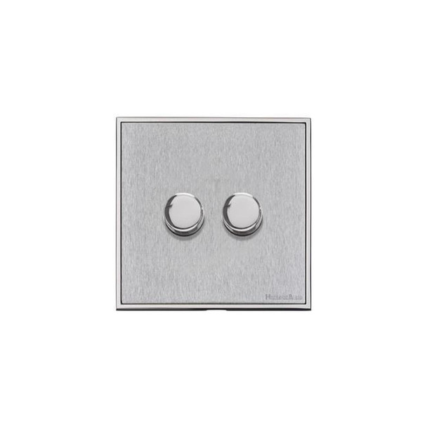 Executive Range 2 Gang Dimmer (400 watts) in Satin Chrome  - Trimless