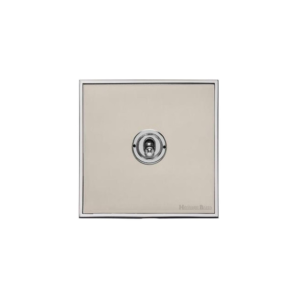 Executive Range 1 Gang Toggle Switch in Satin Nickel  - Trimless - EX25.2400.PC