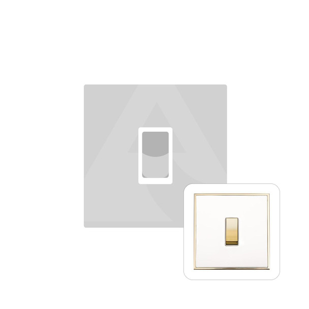 Executive Range 1 Gang Intermediate Rocker Switch (10 Amp) in Matt White  - White Trim - EX10.501.PBW