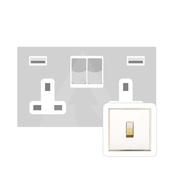 Executive Range Double USB Socket (13 Amp) in Matt White  - White Trim - EX10.255.PBW