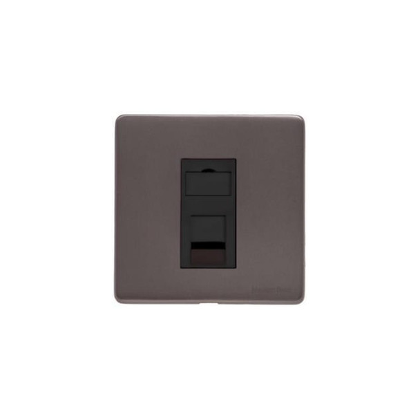 Verona Range 1 Gang Cat 6 in Matt Bronze  - Black Trim