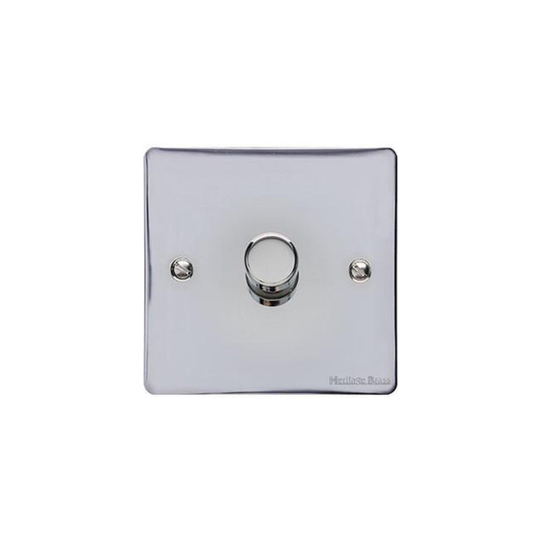 Elite Flat Plate Range 1 Gang Dimmer (400 watts) in Polished Chrome  - Trimless