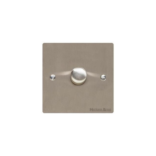 Elite Flat Plate Range 1 Gang Dimmer (400 watts) in Satin Nickel  - Trimless