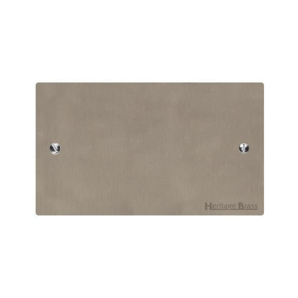 Elite Flat Plate Range Double Blank Plate in Satin Nickel