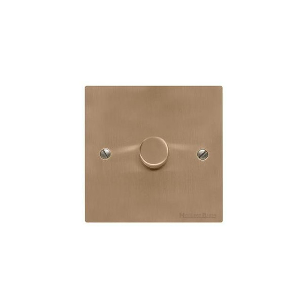 Elite Flat Plate Range 1 Gang LED Dimmer in Antique Brass  - Trimless