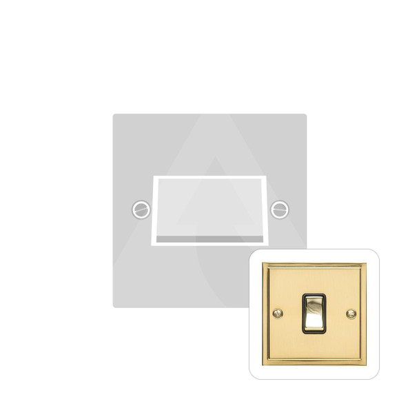 Elite Stepped Plate Range 6A Triple Pole Fan Isolator Switch in Polished Brass  - White Trim