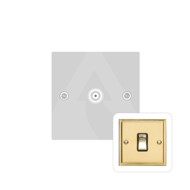 Elite Stepped Plate Range 1 Gang Isolated TV Coaxial Socket in Polished Brass  - White Trim