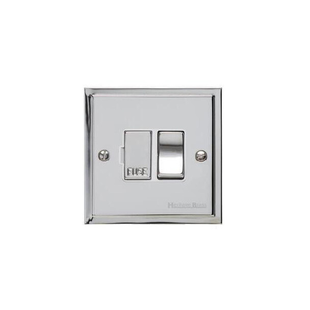 Elite Stepped Plate Range Switched Spur (13 Amp) in Polished Chrome  - White Trim