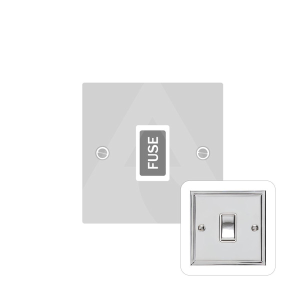 Elite Stepped Plate Range Unswitched Spur (13 Amp) in Polished Chrome  - Black Trim